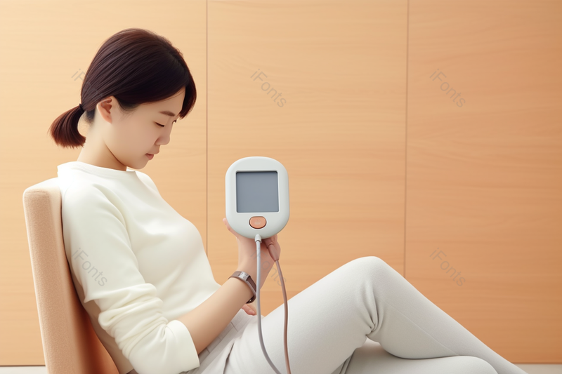 居家女性正在使用血压测量仪,高清,摄影图,摄影图片,图片大全,摄影图免费下载